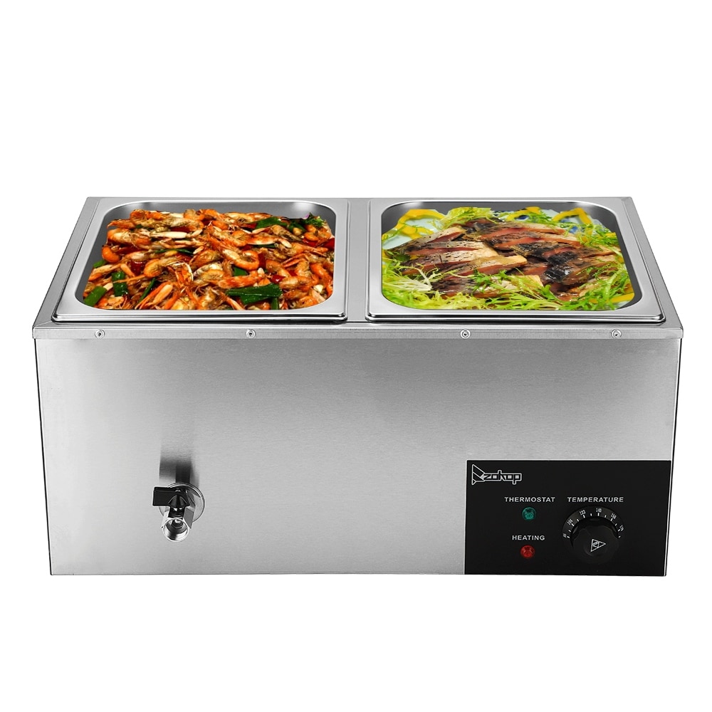 Costway 1 PC Electric Food Warmer Stainless Steel Warming Tray Adjustable  Temperature Control