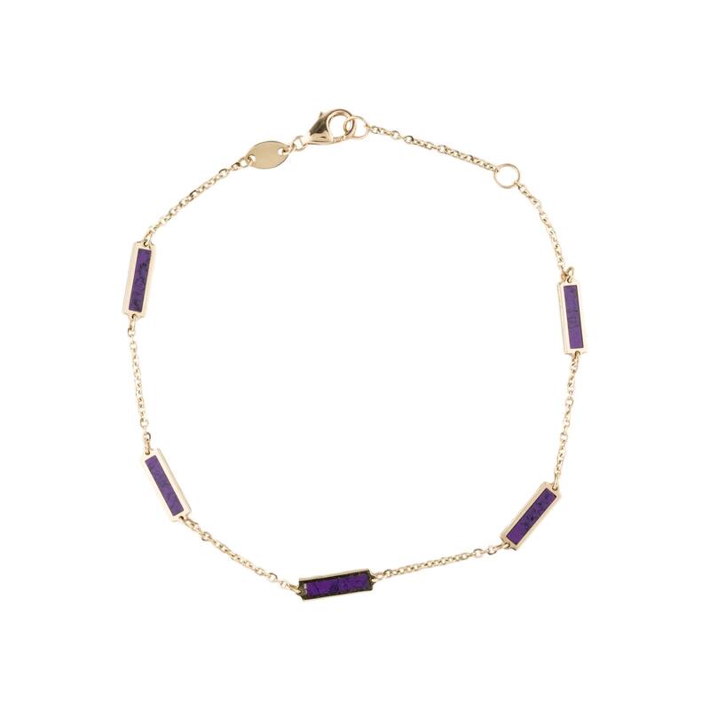 Joelle Collection Onyx Stackable Bar Bracelet - 14K Gold Onyx Bracelet
