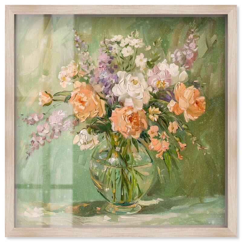 Vase and Greenery Shadowbox by Art Remedy - Natural - 30" x 30"