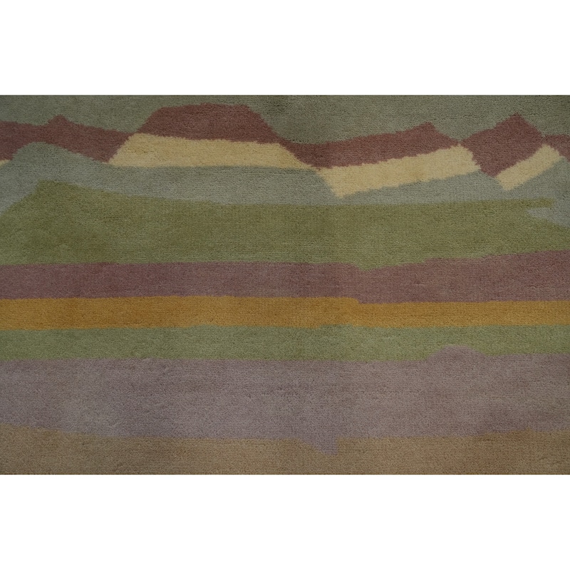 Hand-knotted Tribal Wool Multi-Colored Abstract Oriental Area Rug - 9' 0'' X 5' 11''