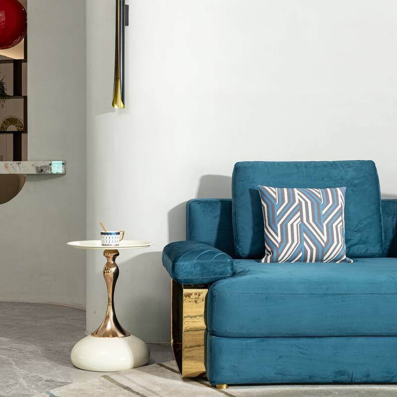 small round side table for small space ,Cocktail Table,,Small Coffee Table, end table - Milk White