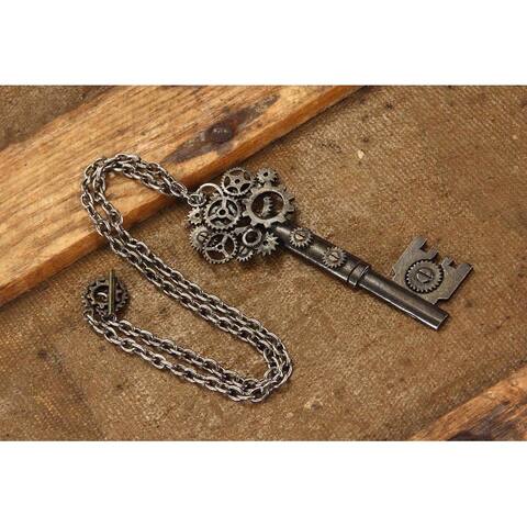 Steampunk Large Antique Key Gear Costume Necklace Adult