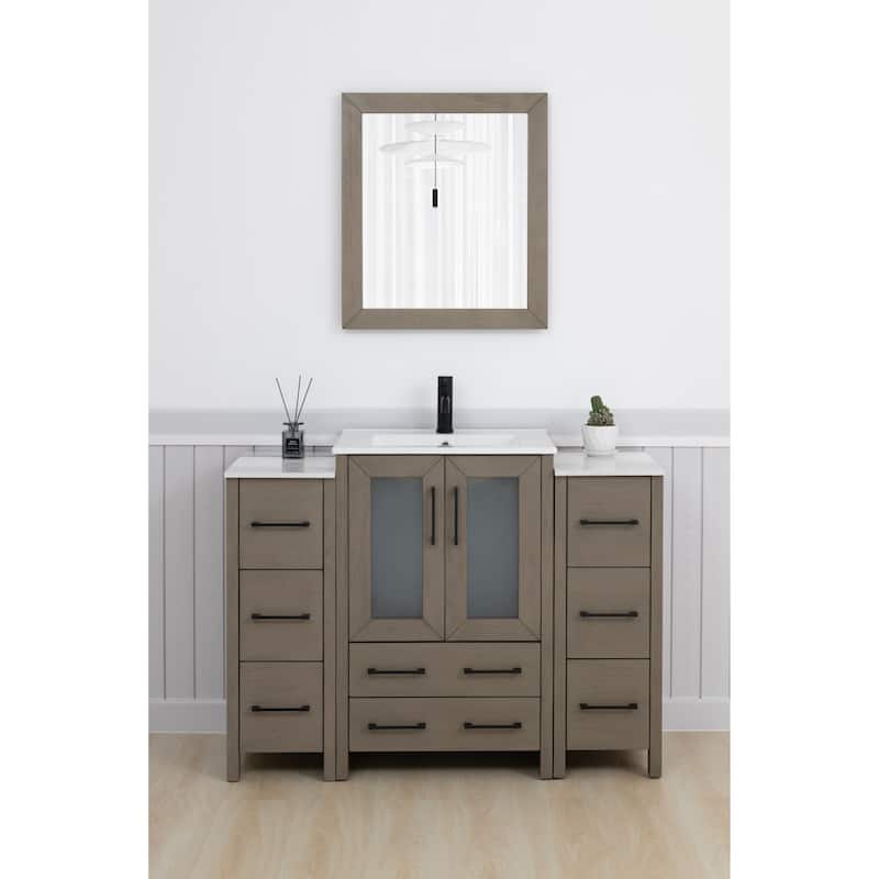 Vanity Art 48 in. Single Sink Bathroom Vanity with Top and Mirror - 48 X 18.1 X 35.8