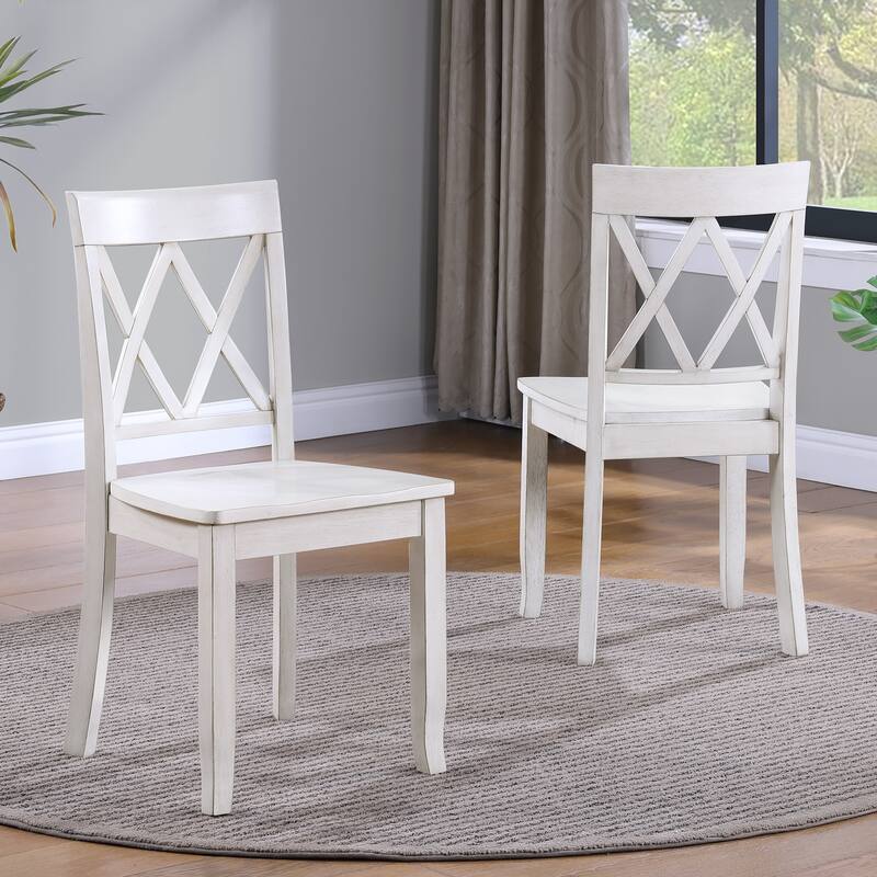 Vintage Cross Back Wood Double X-Back Dining Chairs