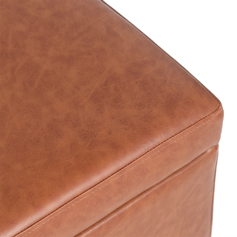 Adeco Modern Ottoman Footrest Fabric Lift Top Storage Ottoman Bench