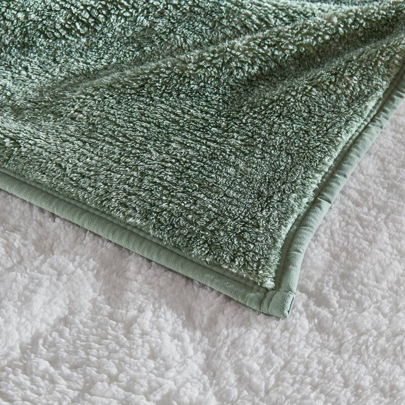 Brooklyn Loom Heathered Sherpa Blanket and Throw