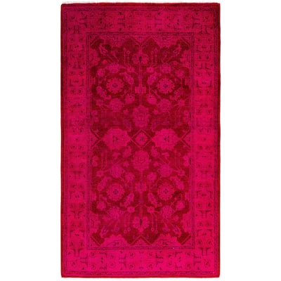 Overdyed One-of-a-Kind Hand-Knotted Area Rug - Red - 3' 0" x 5' 2"