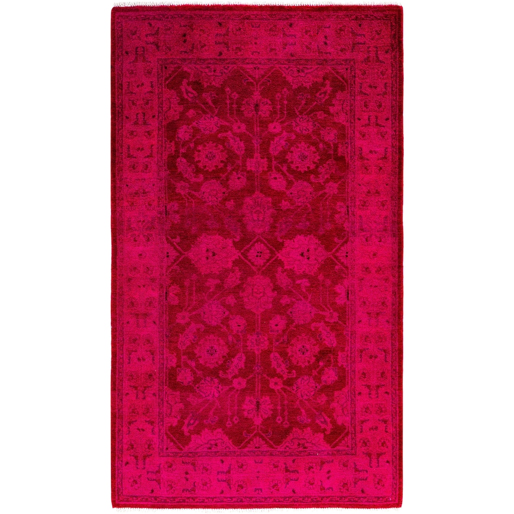 Overdyed One-of-a-Kind Hand-Knotted Area Rug - Red - 3' 0" x 5' 2"