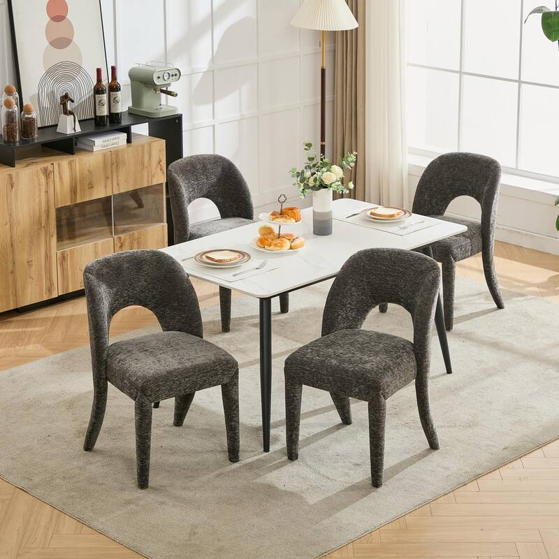 GDFStudio - Marlowe Contemporary Chenille Dining Chair Set