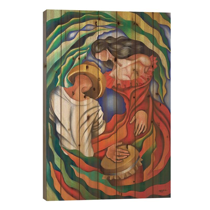 Rumba Guajira Print On Wood by Dixie Miguez - Multi-Color - 40x26x1.5