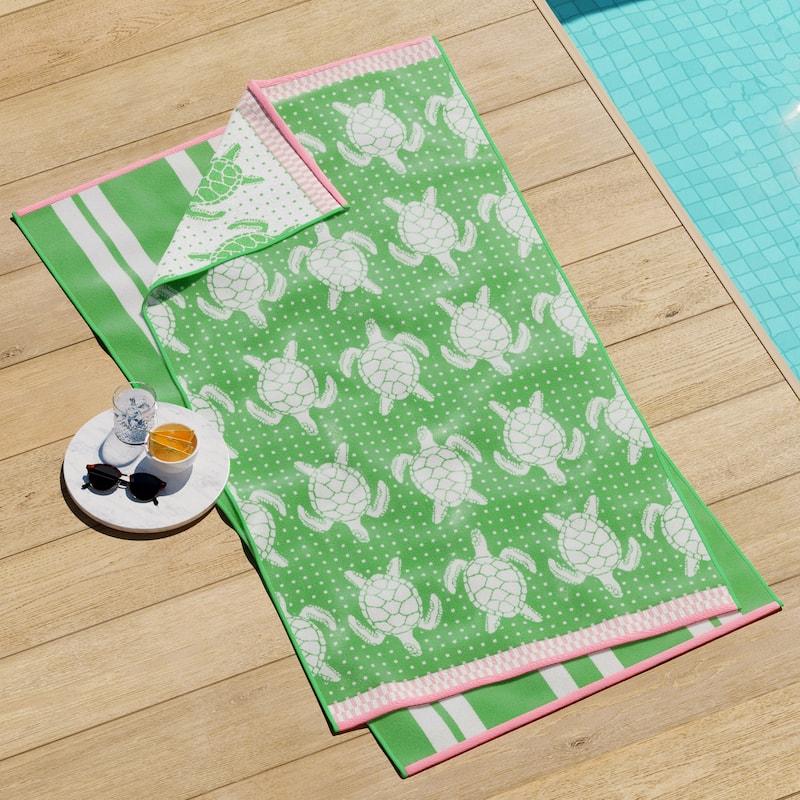 Linery & Co. 100% Cotton Jacquard 2 Pack Summer Beach Towels