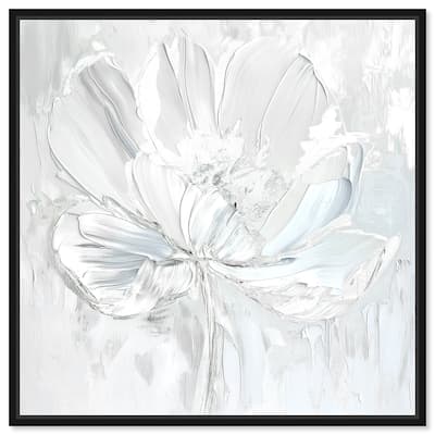 Art Remedy Off-White Magnolia II Framed Floral Fine 1 Piece Canvas Wall Art