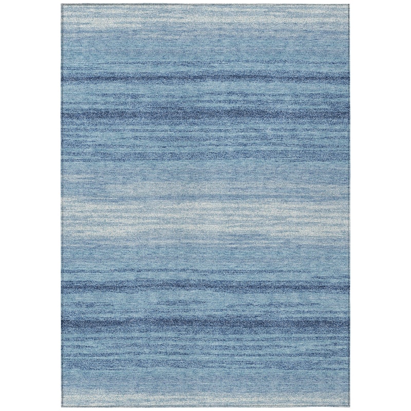 Machine Washable Indoor/ Outdoor Ombre Stripe Chantille Rug