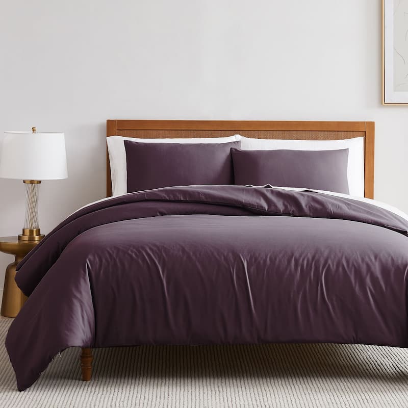 Vilano Series Ultra Soft 3-piece Duvet Cover Set - Purple - King - Cal King