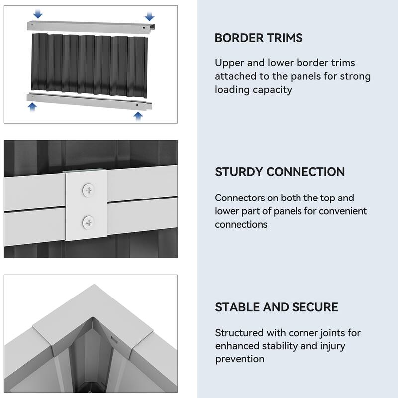 Moasis Outdoor Metal Raised Garden Bed with Gloves