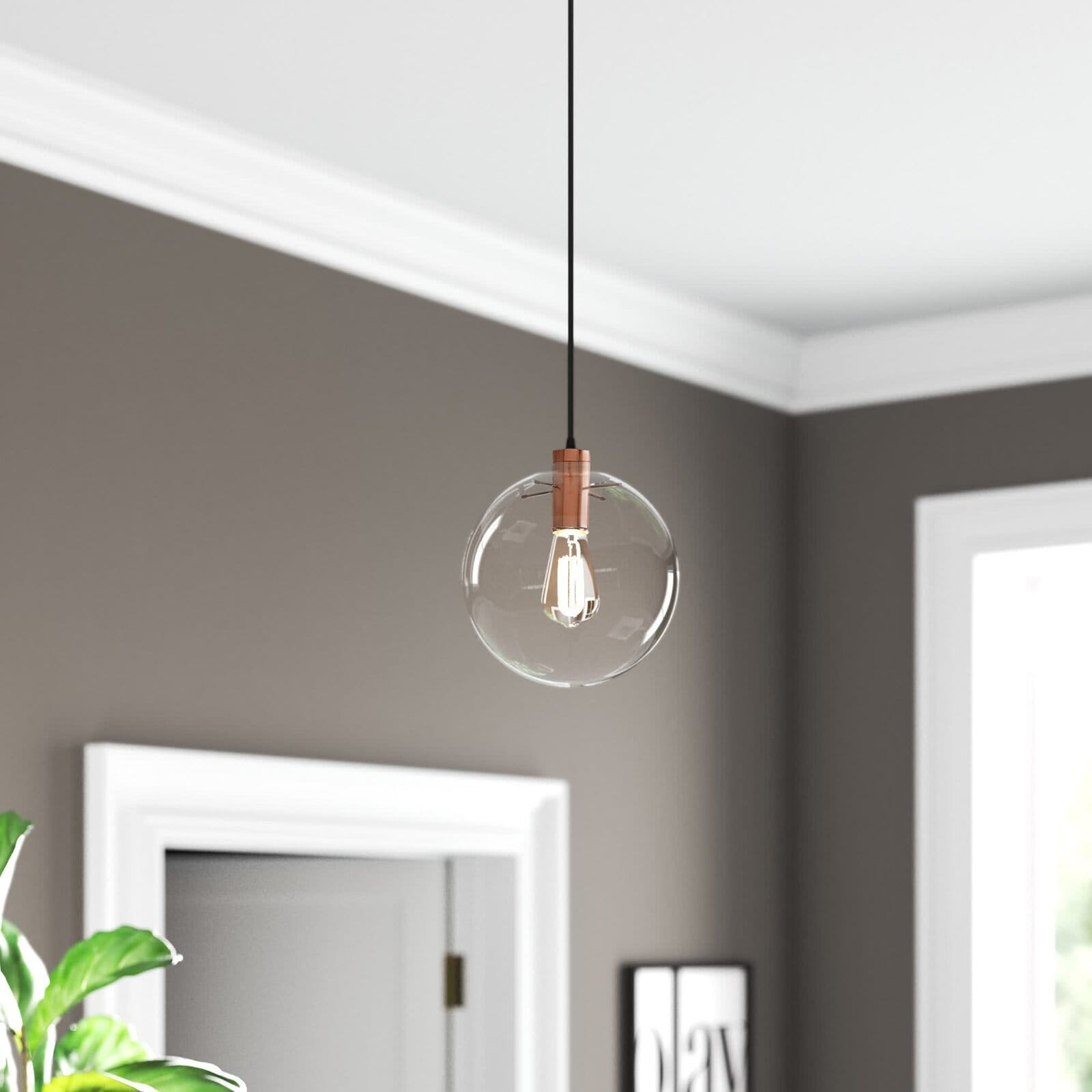 Hanging glass globe light fixture 2025