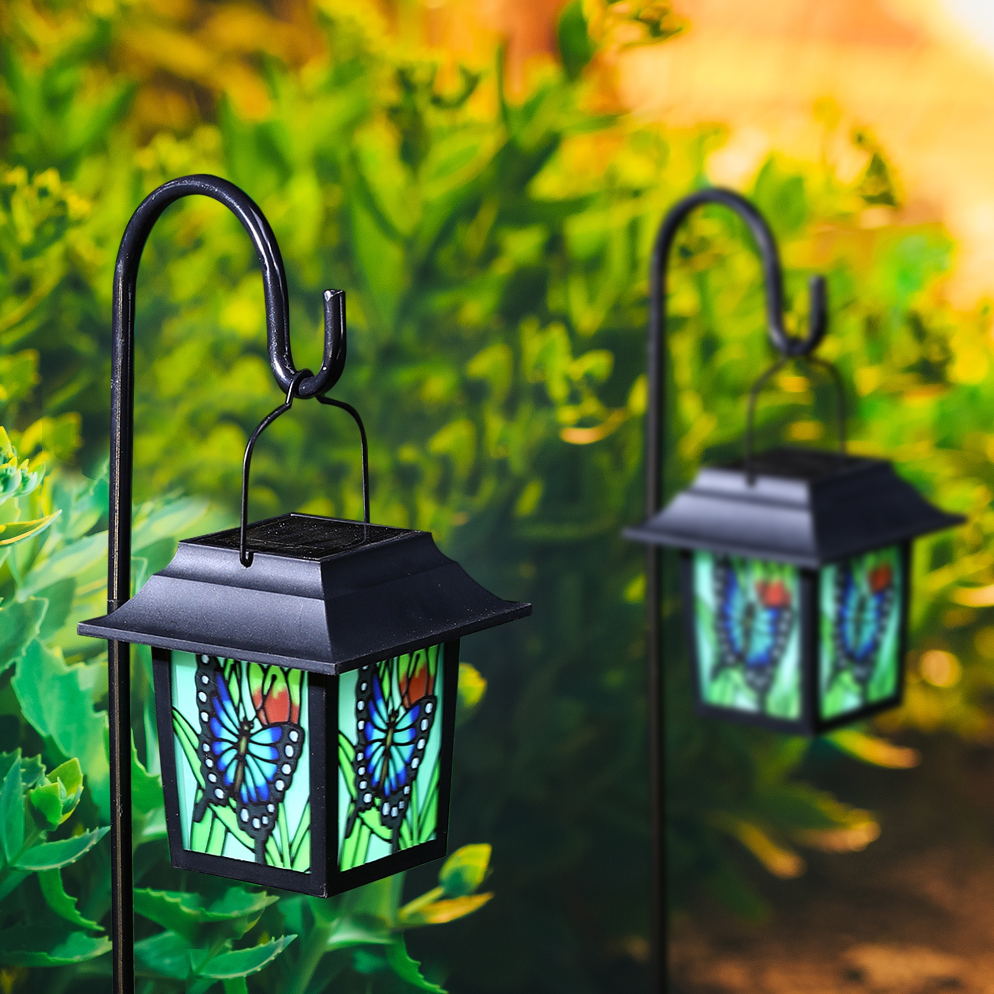 Stained glass solar lights top
