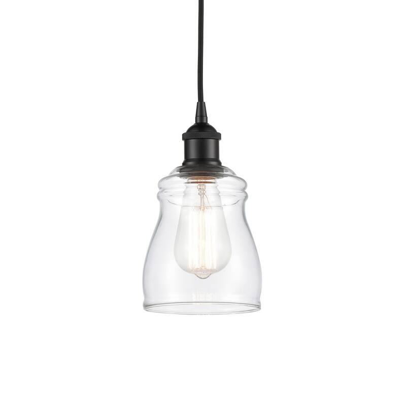 Innovations Lighting 616-1P-10-5 Ellery Pendant Ellery 5" Wide Mini - Matte Black / Clear