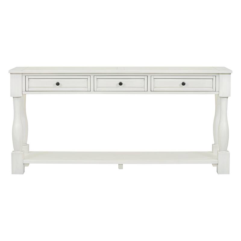 Console Table Long Sofa Table Easy Assembly - White