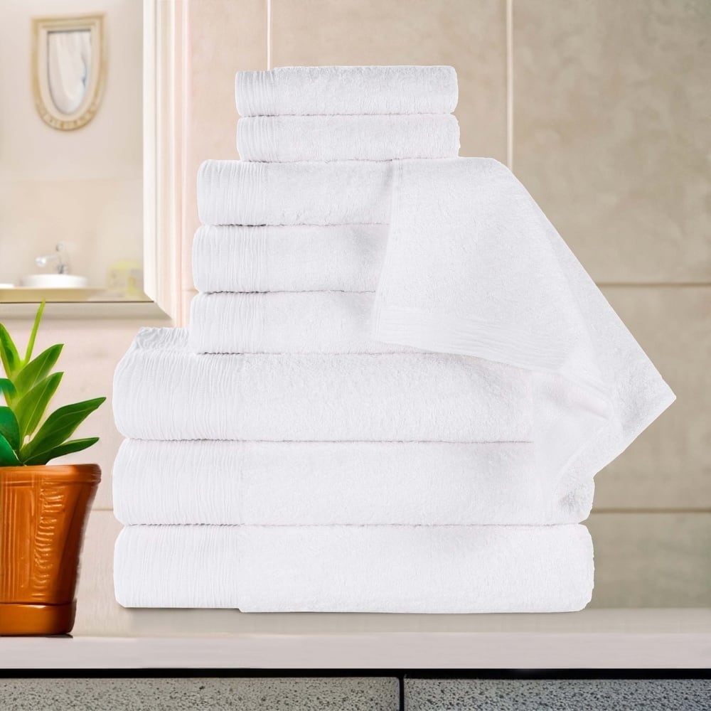 Superior Sierra Rayon From Bamboo Cotton Blend 9 Piece Bathroom Towel Set