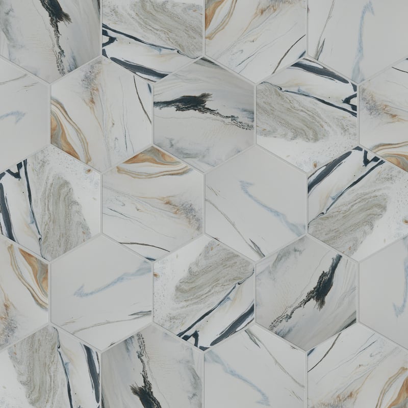 Merola Tile Marmaris Hex Sunset 8-5/8" x 9-7/8" Porcelain Floor and Wall Tile