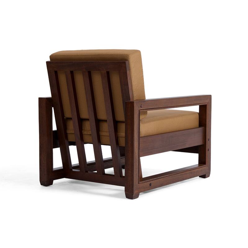 3-Piece Teak Wood Chair Outdoor Patio Conversation Set with Table