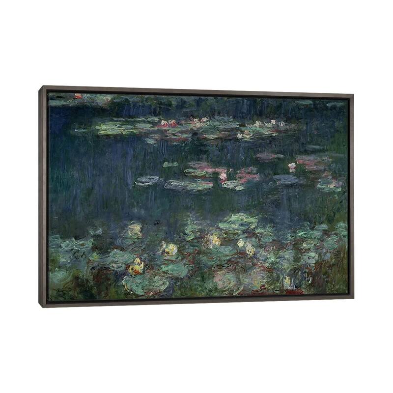Large Wall Art, Framed Art, Modern Art, Plants, Botanical, by Claude Monet - Charcoal