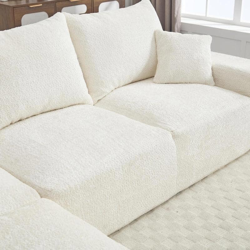 Stylish L-Shaped Sofa,Soft Fabric,Deep Seat and No Assembly