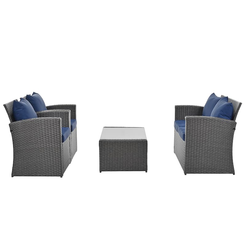 4-Piece Outdoor Patio Furniture Conversation Set