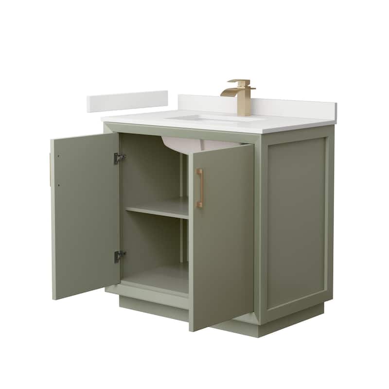 Wyndham Collection WCF414136S-QTZ-UNSMXX Strada 36" Free Standing