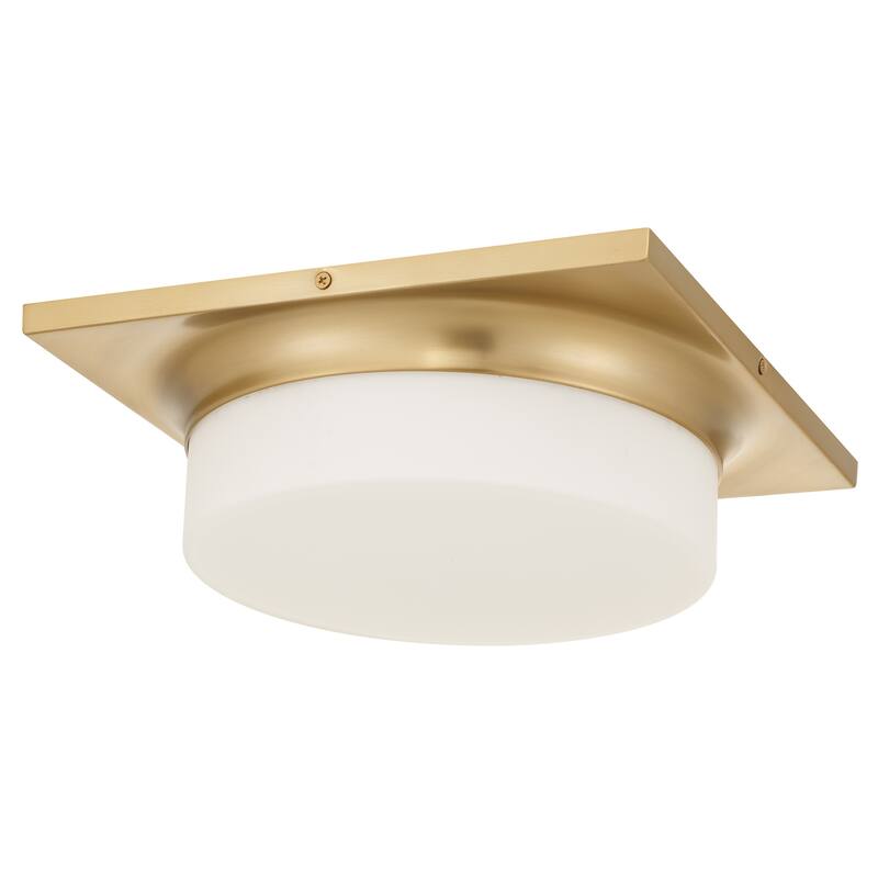 13-in Antique Brass LED Flush Mount