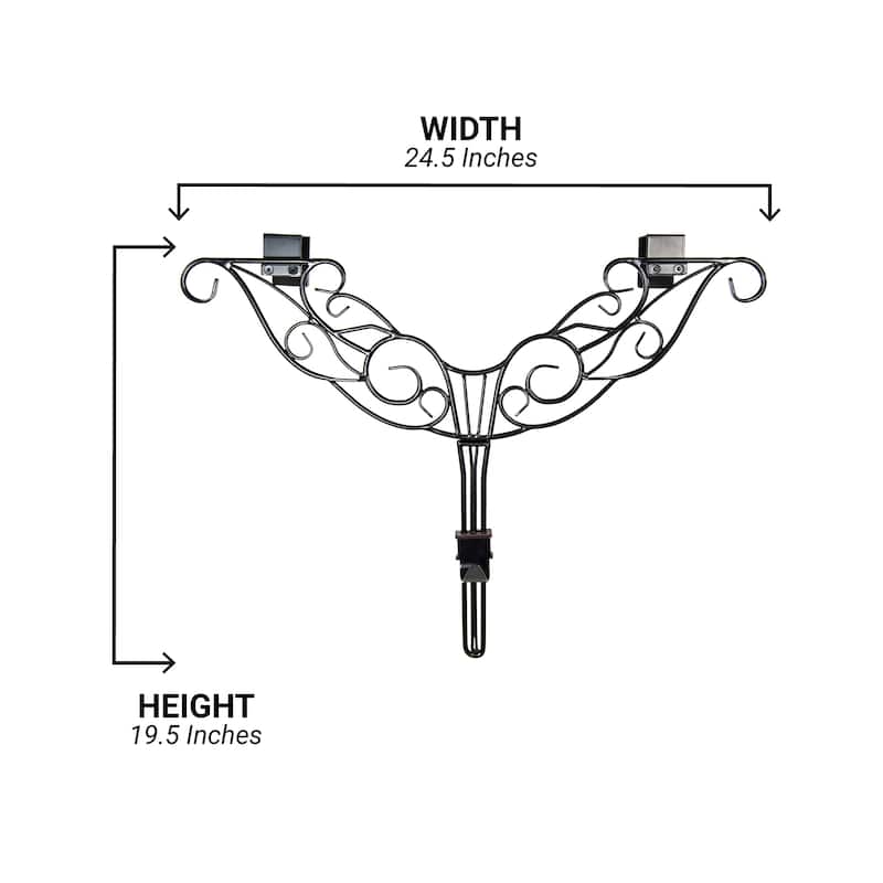 Adjustable Wreath Hanger for Door - Antler (Black) - Black