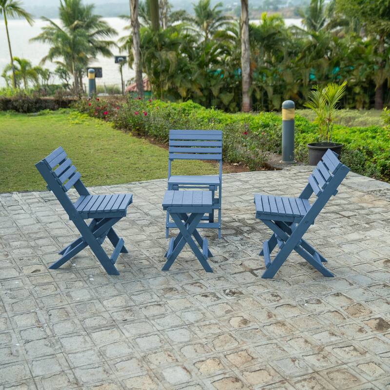 Las Cabos Fully Assembled All-Weather Recycled HDPE Outdoor Folding Bistro Chair
