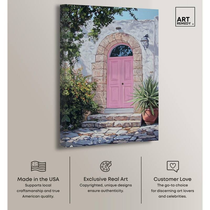 Pink Door II Canvas by Art Remedy, Gallery Wrapped