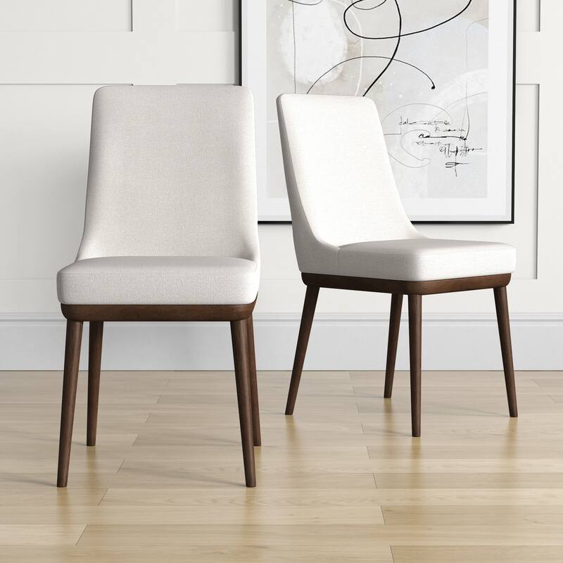 GDFStudio - Kate Modern Mid-Century Dining Chair with Curved Backrest & Upholstered Seat, Set of 2 - 24"