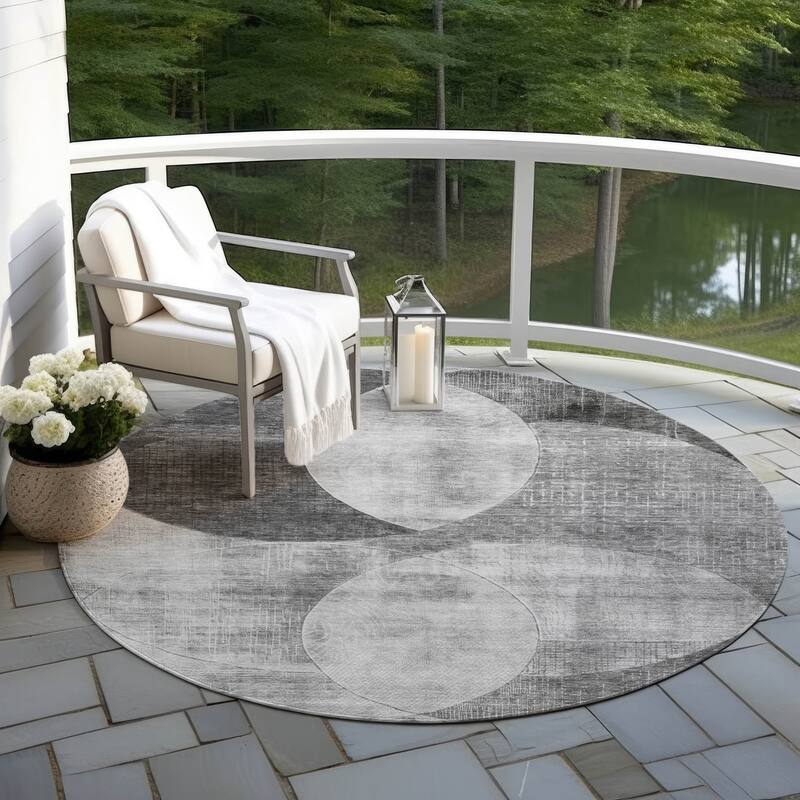 Machine Washable Indoor/ Outdoor Contemporary Deco Chantille Rug