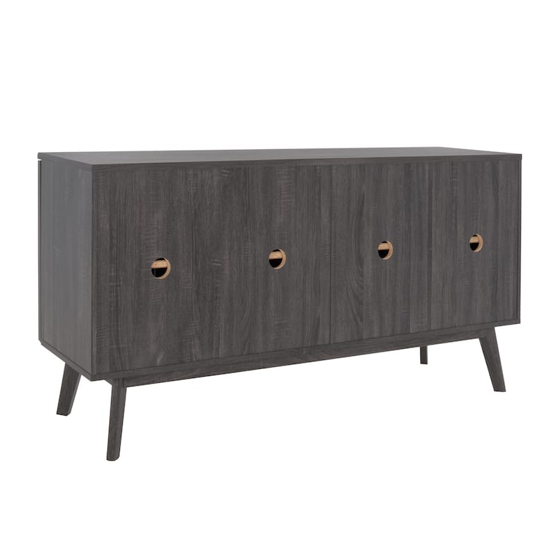 SAFAVIEH Home Helena 62-inch 4 Door 4 Shelf Media Stand. - 62Wx18Dx32H
