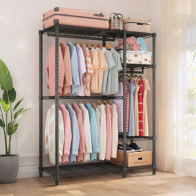 Heavy-Duty Garment Rack with 6 Adjustable Shelves Extra Large Capacity