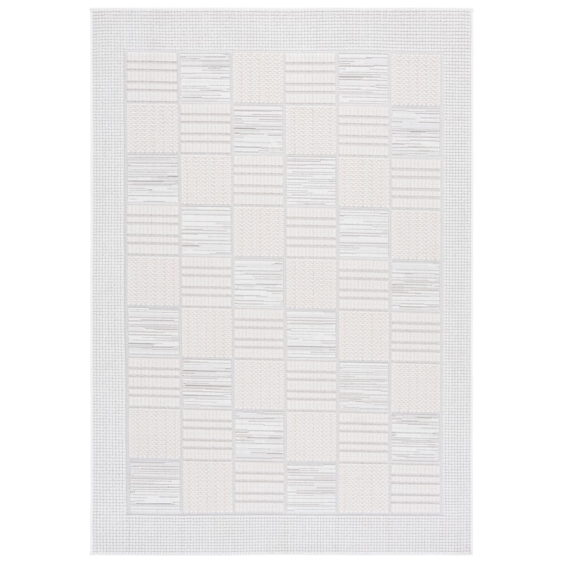SAFAVIEH Veranda Bohdana Washable Indoor/Outdoor Rug - Weather Resistant & Easy Cleaning - 4' x 6' - Ivory/Beige