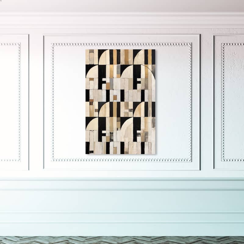 Wynwood Studio Canvas Abstract Klimt Abstract White and Cream White Modern & Contemporary Wall Art Canvas Print - 45 x 30