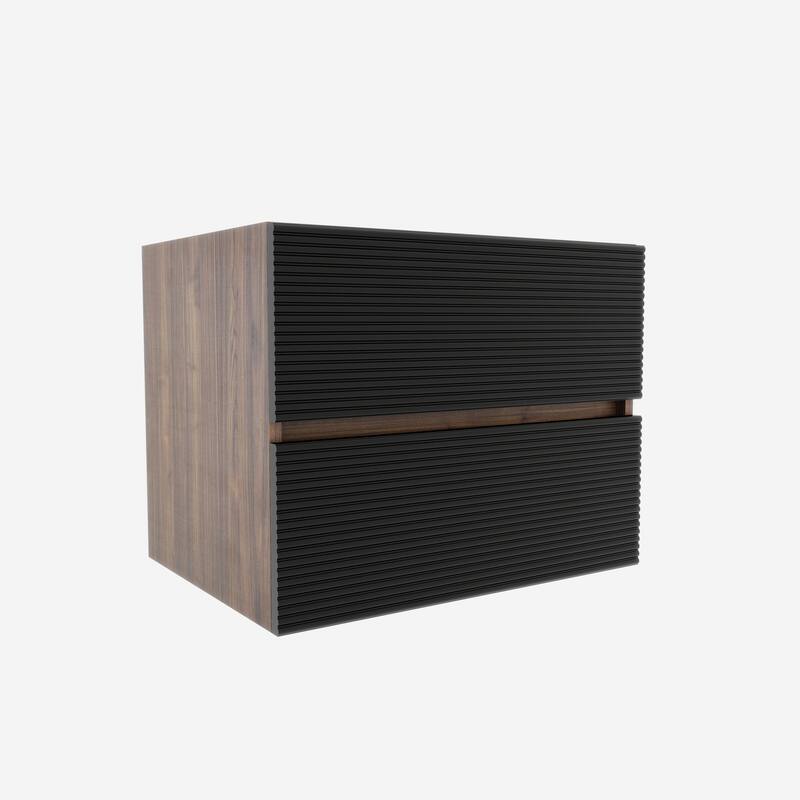 GDFStudio - Lucas Modern Floating Bathroom Vanity with Dual Drawer Storage and Refined Architectural Style