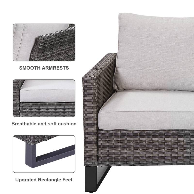 Gymojoy Outdoor Fire Pit Conversation Set, Patio Furniture with Cushions