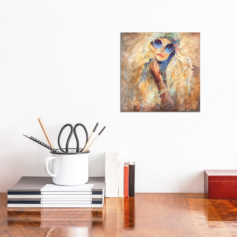 iCanvas "Hippie Girl" by Bill Drysdale Canvas Print - 12x12x0.75