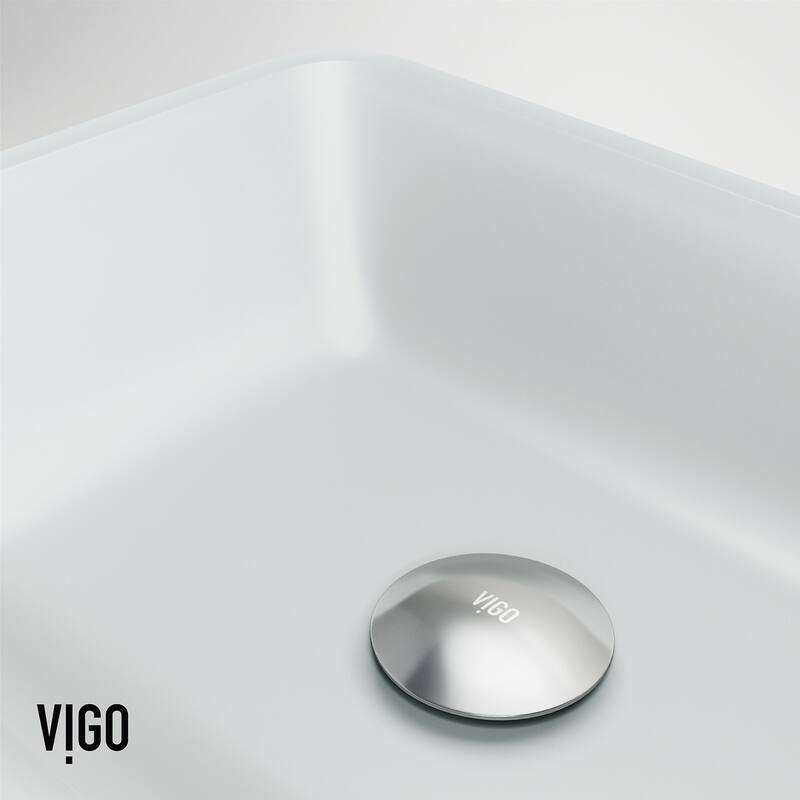 Vigo VGT2071 Sottile 18" Rectangular Glass Vessel Bathroom Sink with - Matte Brushed Gold