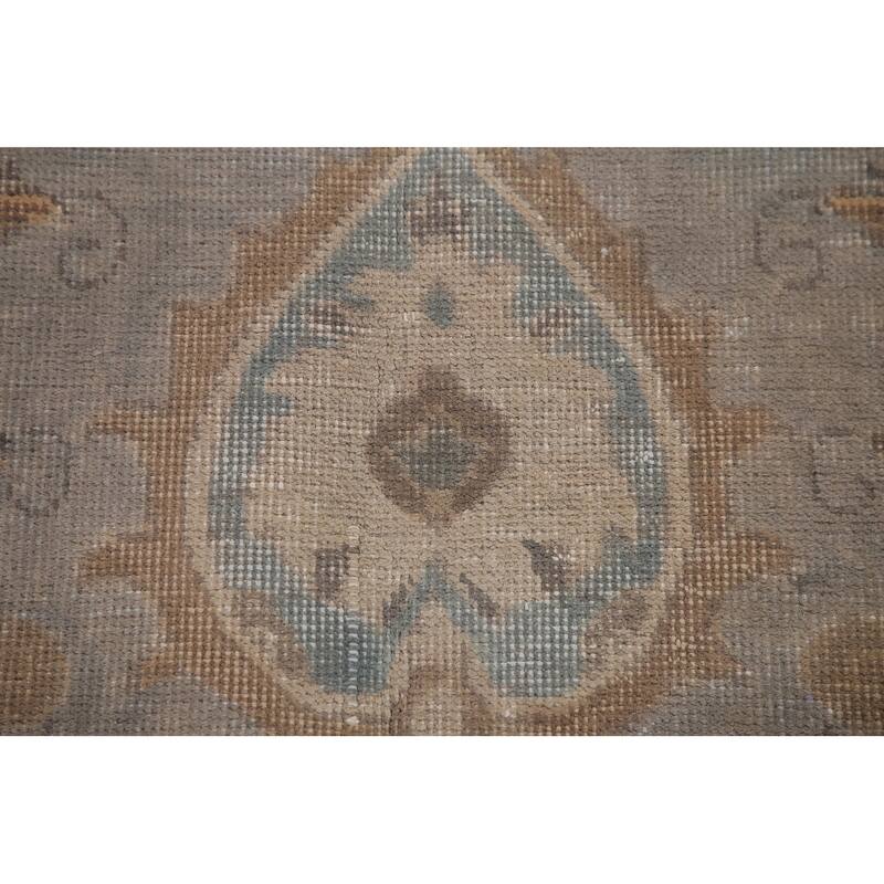 Hand Knotted Oriental 100% Wool Carpet Traditional Floral Greys & Charcoal Tabriz Area Rug - 12' 11'' X 9' 5''