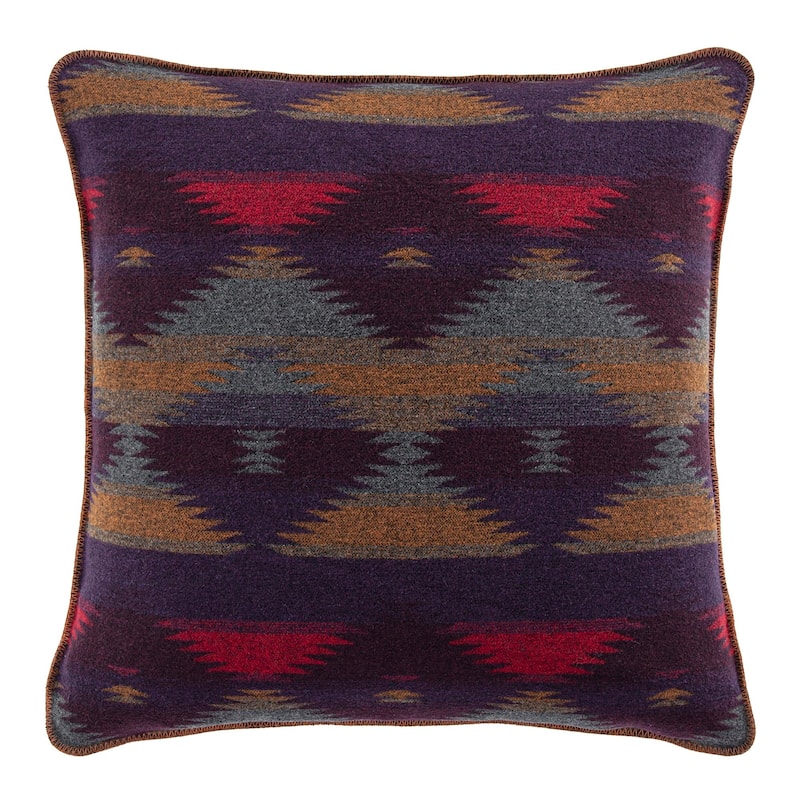 Paseo Road by HiEnd Accents Gila Wool Blend Western Aztec Euro Sham, 27"x27"