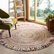 preview thumbnail 2 of 14, SAFAVIEH Handmade Cape Cod Nelie Coastal Jute Fringe Rug 10' Round - Ivory/Light Beige - Round