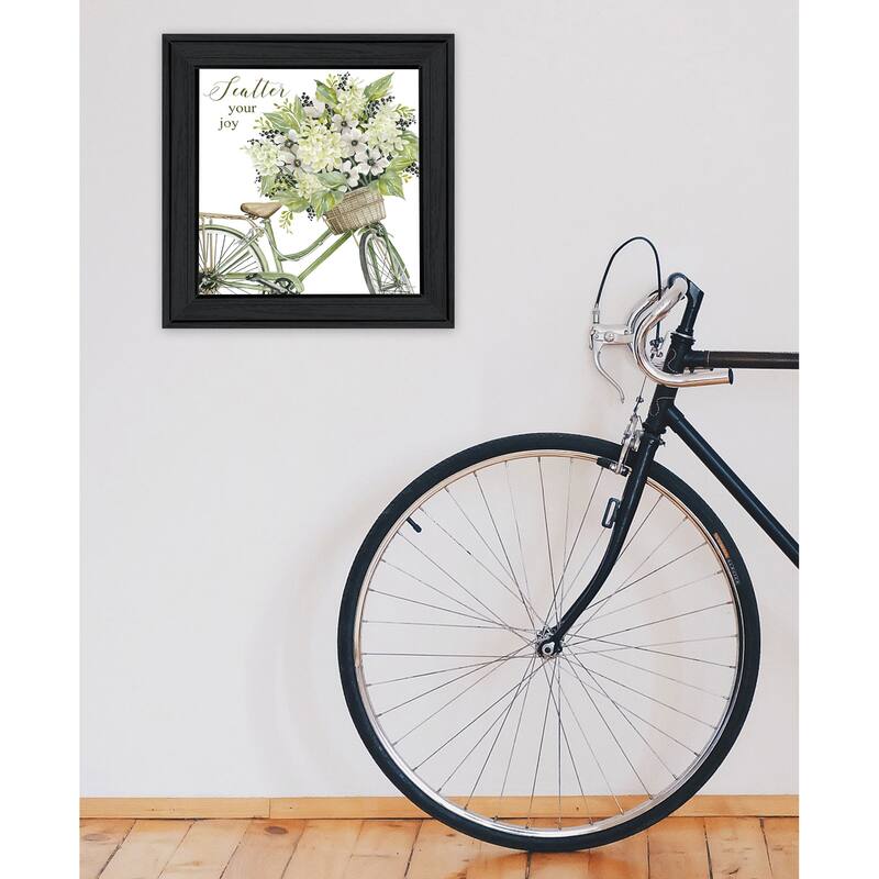 TrendyDecor4U Contemporary "SCATTER YOUR JOY WITH FLOWERS" Framed Print Wall Art