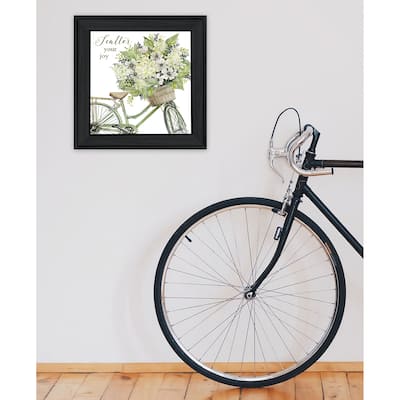TrendyDecor4U Contemporary "SCATTER YOUR JOY WITH FLOWERS" Framed Print Wall Art