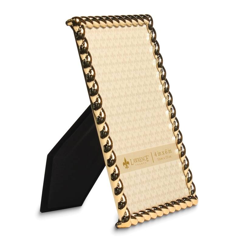 Curata Gold-Tone 4x6 Rope Metal Photo Frame